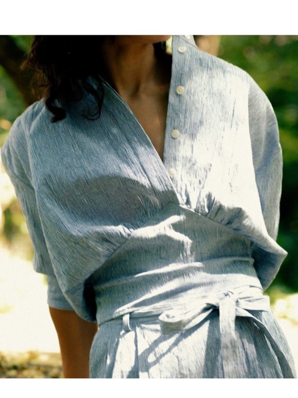 By Any Other Name Striped Tie Blouse